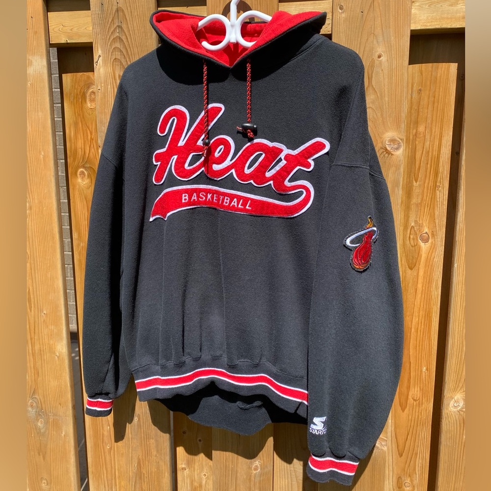Vintage Original Miami Heat NBA Starter Hoodie Mens XL